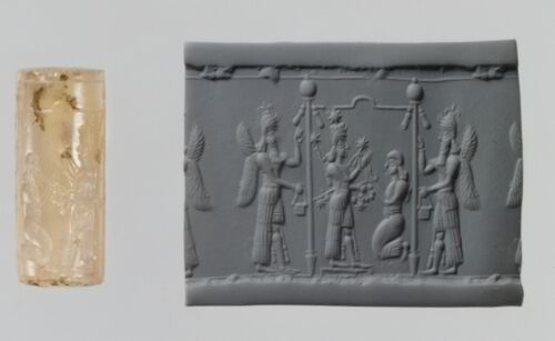 Assyrian Cylinder Seal with Impression from palace of Sargon