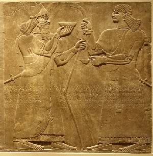 Stone Relief of Ashurnasirpal II and his Attendant