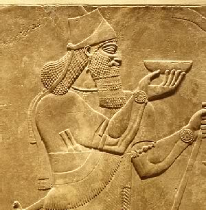 Assyrian King and Eunuch Attendant Close Up