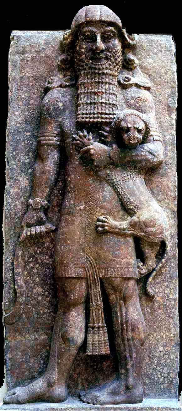 Relief of a Hero Choking a Lion from Sargon's Palace