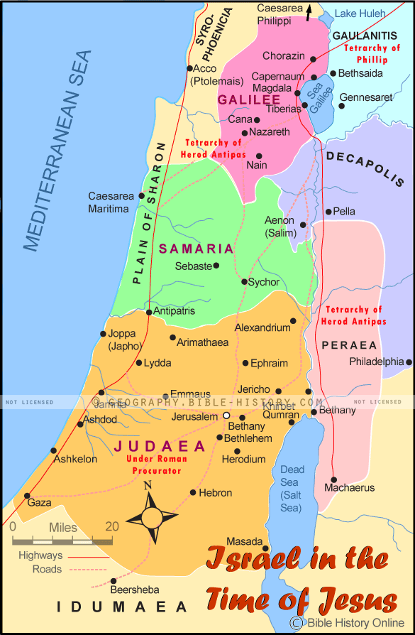 Map of Israel in the Tomne of Jesus