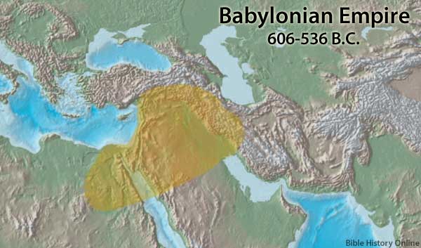 Map of the Babylonian Empire - 580 BC. Map of the Babylonian Empire at its Greatest Extant (606-536 BC.) This map reveals the Babylonian Empire in 580 BC under its greatest ruler Nebuchadnezzar II. The kings of the Neo-Babylonian Empire were Nabu-apla-usur, Nabu-kudurri-usur II (Nebuchadnezzar II), Amel-Marduk, Neriglissar, Labaši-Marduk, Nabonidus.  Babylon was finally captured by the Medes and Persians under Cyrus as predicted by the prophet Daniel, and the Babylonian Empire came to an end in 606-536 BC.