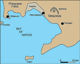 Map of Mount Vesuvius in 79 A.D.