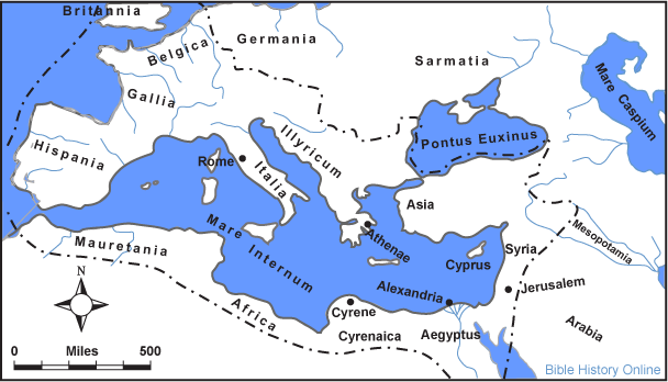 Map of the Roman Empire (First Century A.D.)