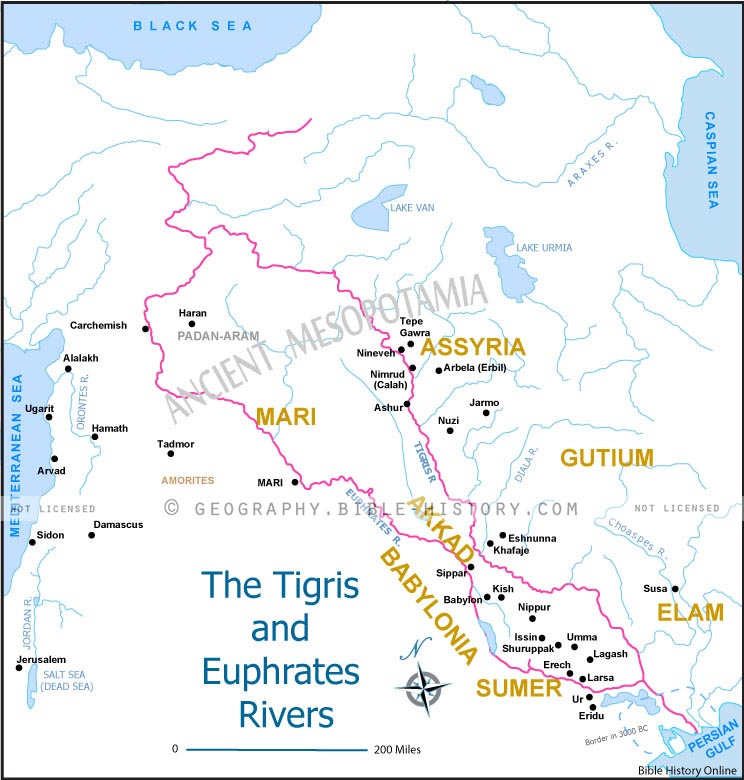 The Tigris and Euphrates Rivers During the Time of Genesis in the Bible