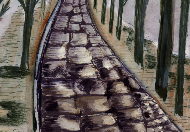 Painting of a Roman Road