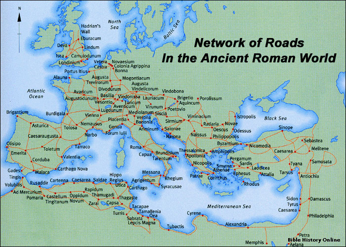 Map of the Network of Roads in the Roman Empire