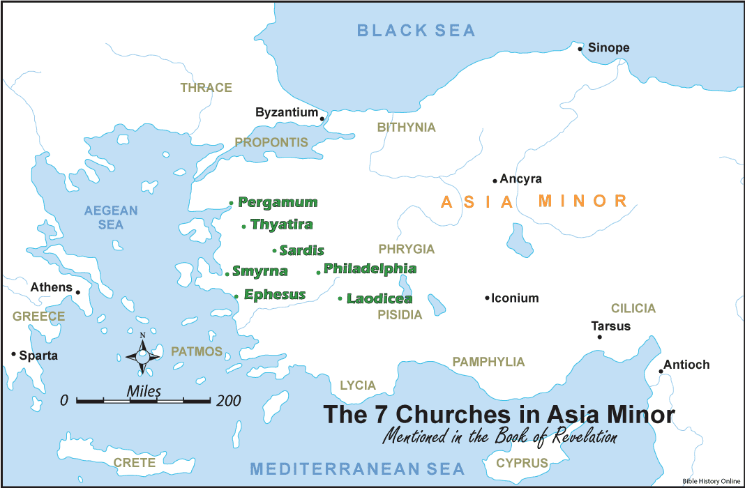 Map of the Seven Churches of Asia