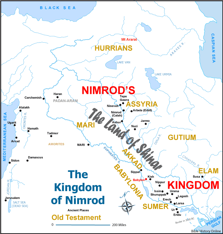 The Kingdom of Nimrod and the Land of Shinar in the Bible