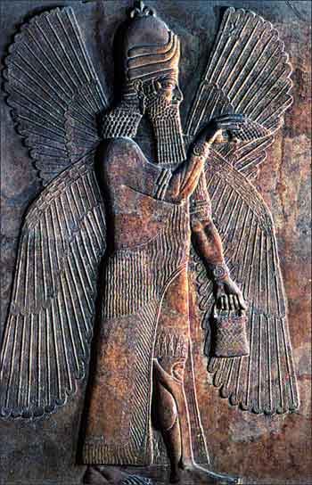 Four-Winged Deity from Assyria Palace of Sargon II