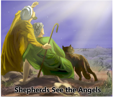 Painting of The Shepherds Seeing the Angels