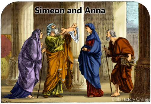 Painting of Simeon and Anna at the Temple Dedication of Jesus